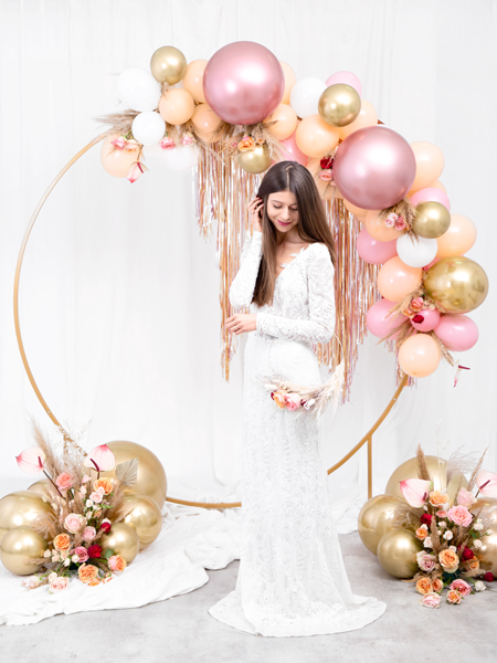 Balony Glossy 30cm, różowe złoto