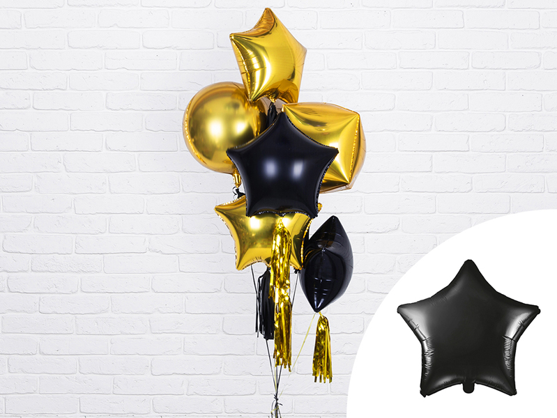 Balon foliowy Gwiazdka, 48cm, czarny