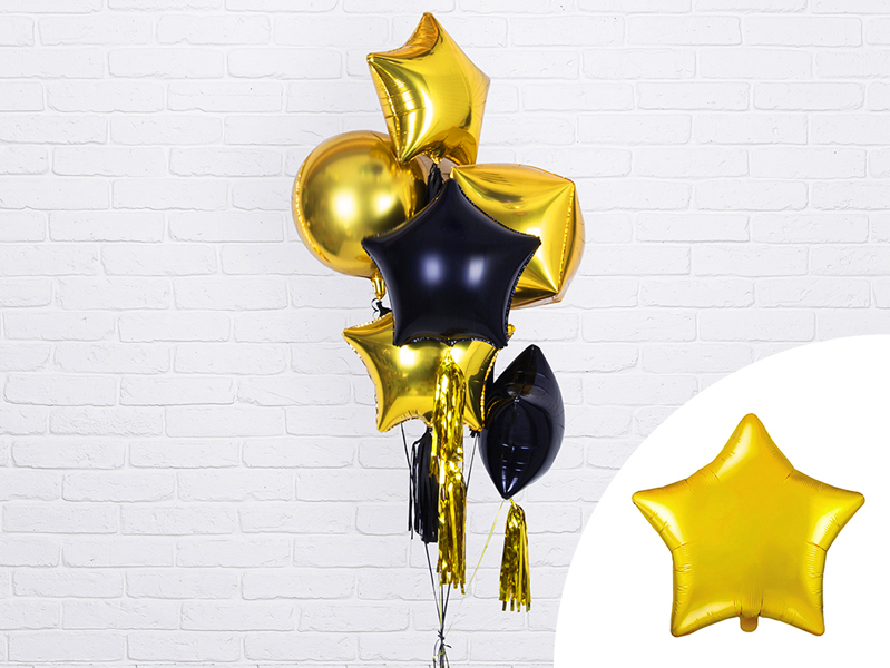 Balon foliowy Gwiazdka, 48cm, złoty