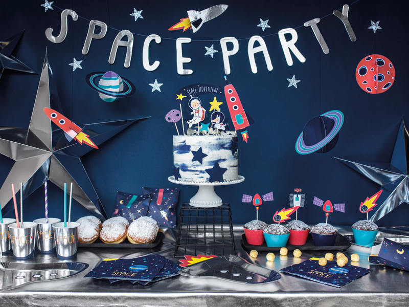 Topper na tort Kosmos, 9,5-24,5cm (1 op. / 7 szt.)