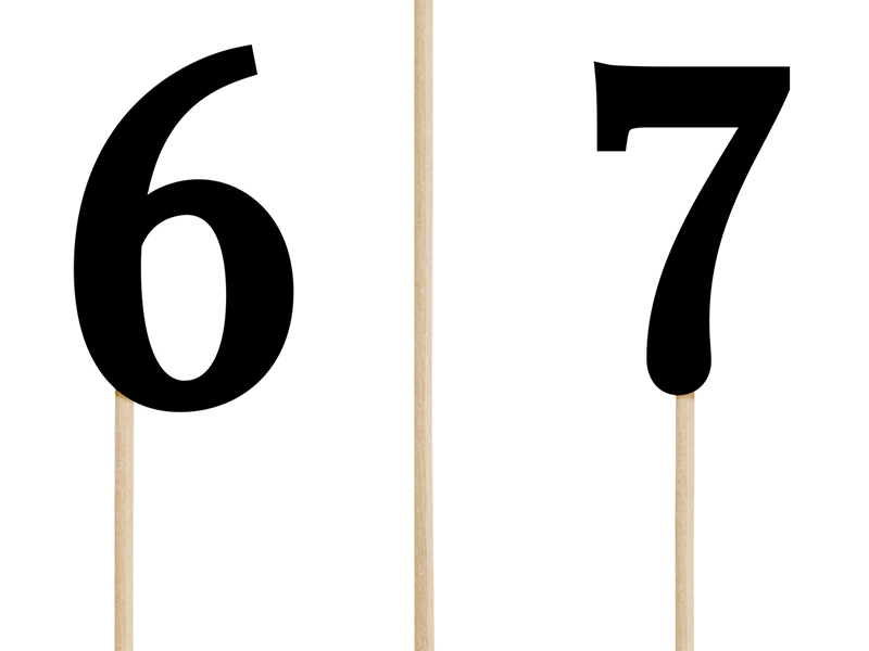 Numery na stół, czarny, 24-26cm (1 op. / 11 szt.)