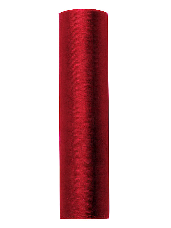 Organza Gładka, czerwony, 0,16 x 9m (1 szt. / 9 mb.)