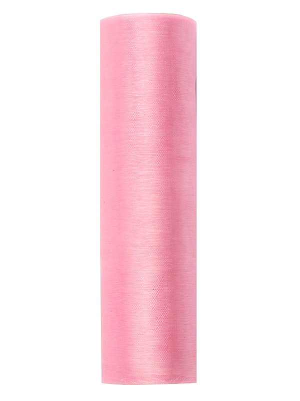 Organza Gładka, j. różowy, 0,16 x 9m (1 szt. / 9 mb.)