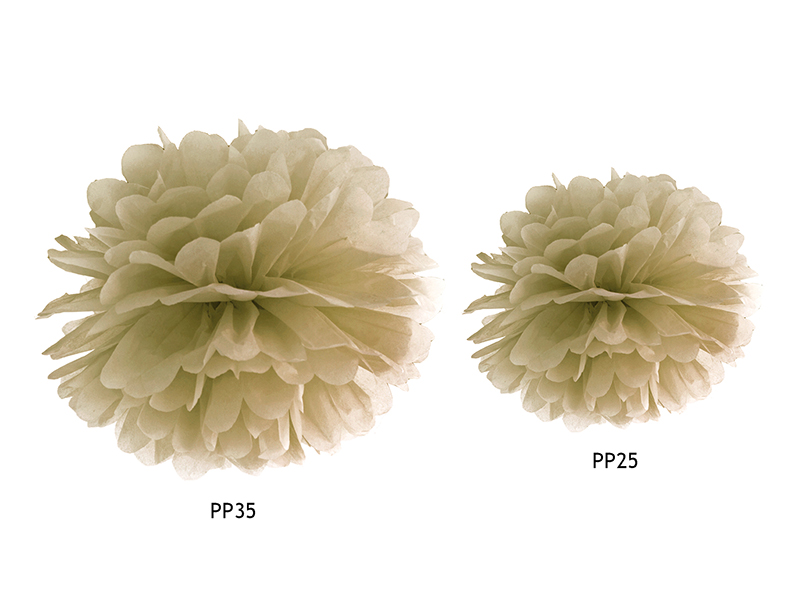 Pompon bibułowy, złoty, 35cm