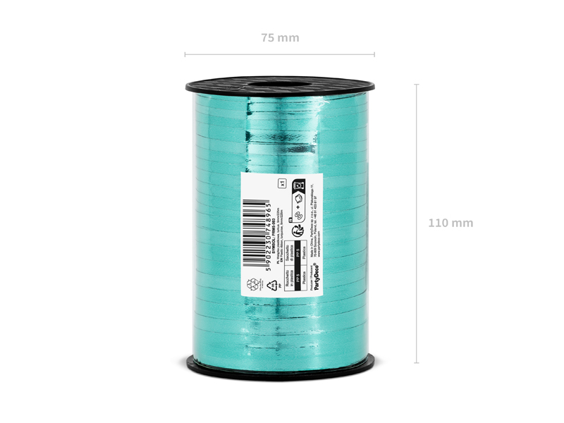 Wstążka plastikowa, turkus, 5mm/225m