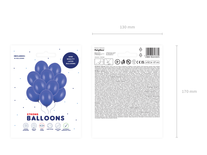 Balony Strong 27cm, Pastel Royal Blue (1 op. / 10 szt.)