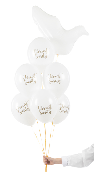 Balony 30 cm, Chrzest Święty, Pastel Pure White