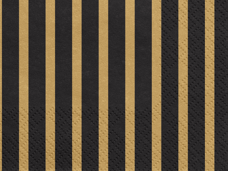 Serwetki Paski, złoty, 33x33 cm (1 op. / 20 szt.)