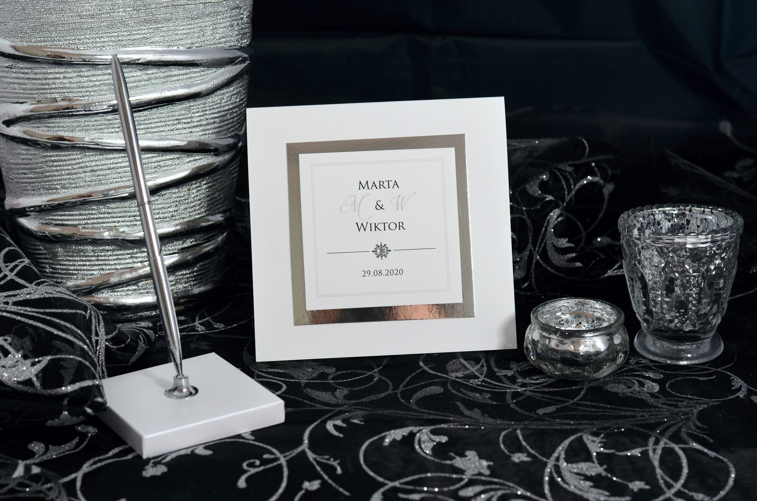 Zaproszenia ślubne Glamour Silver Q