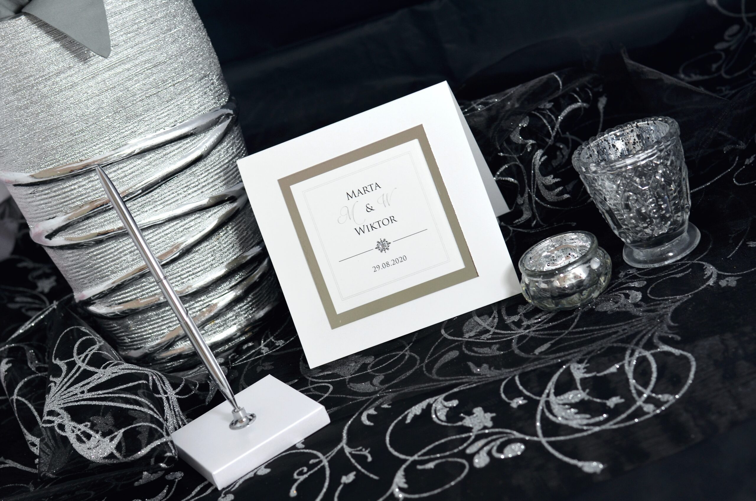 Zaproszenia ślubne Glamour Silver Q
