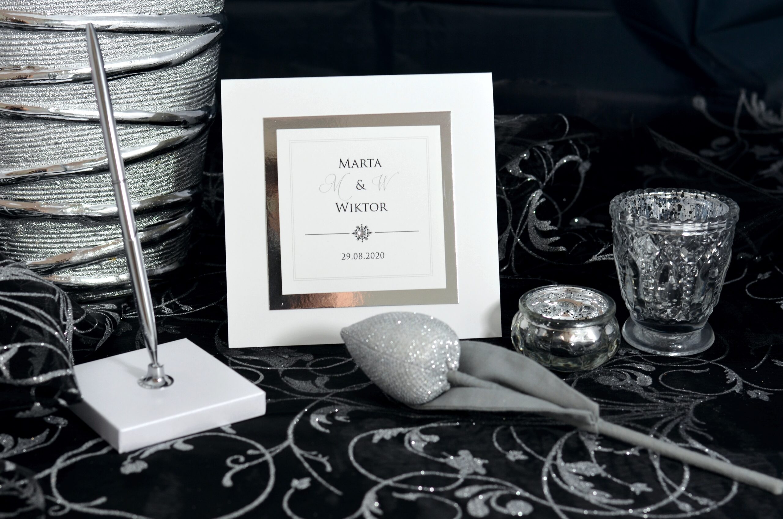 Zaproszenia ślubne Glamour Silver Q