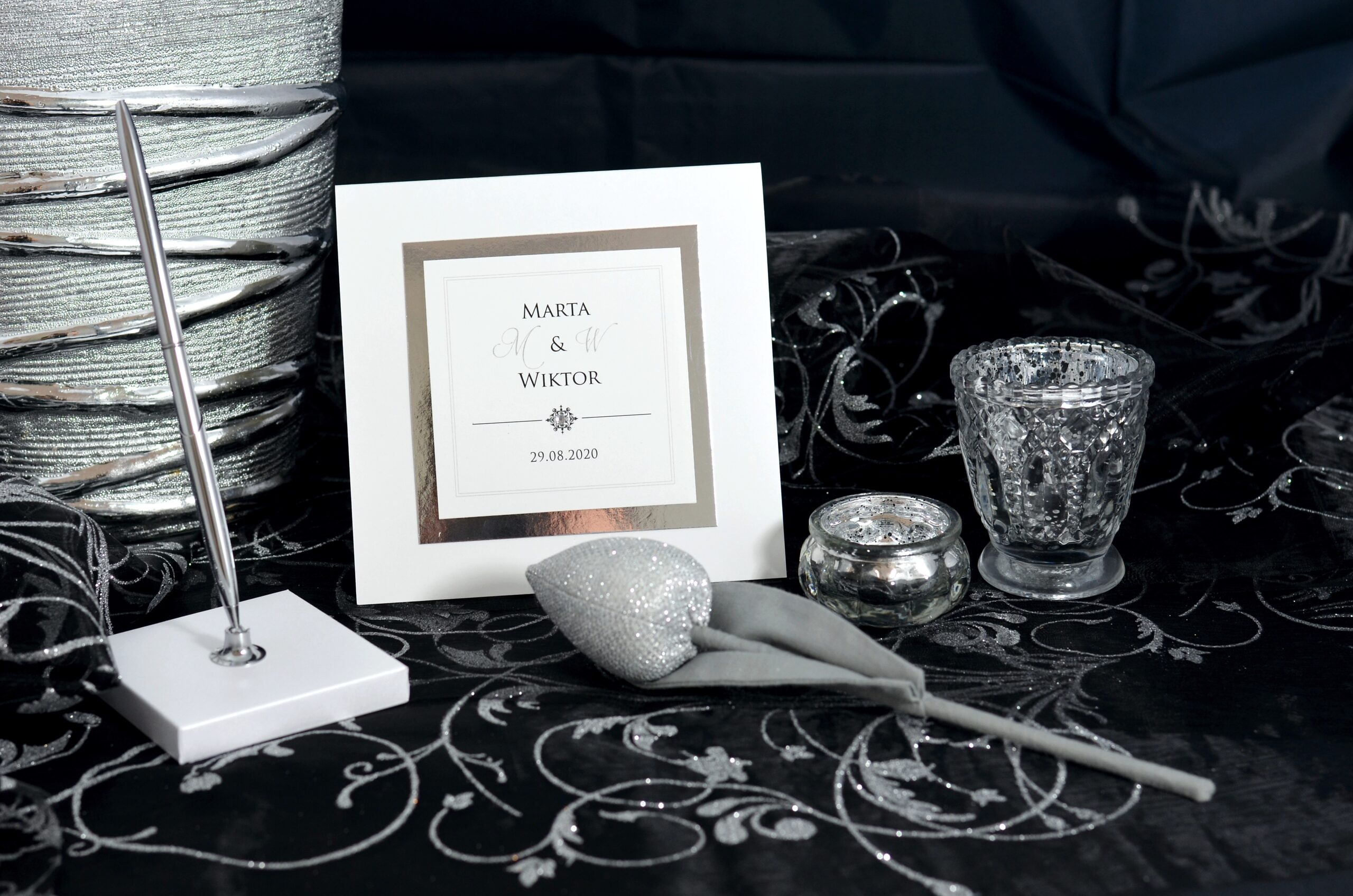 Zaproszenia ślubne Glamour Silver Q