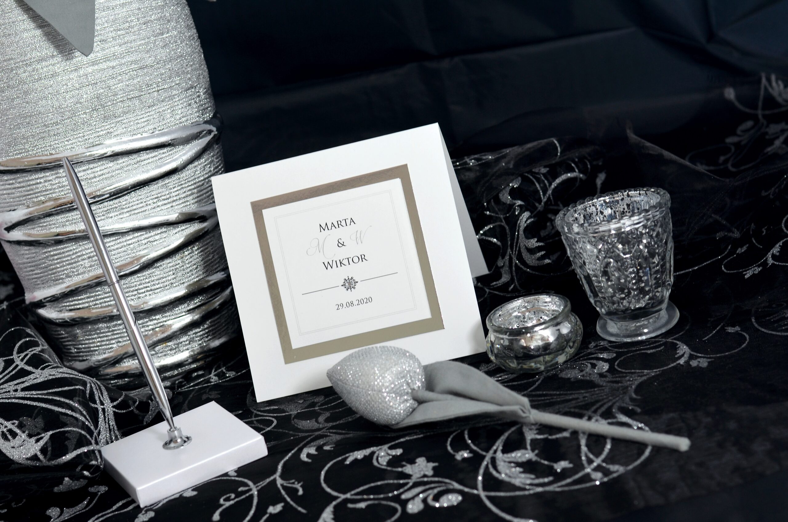 Zaproszenia ślubne Glamour Silver Q