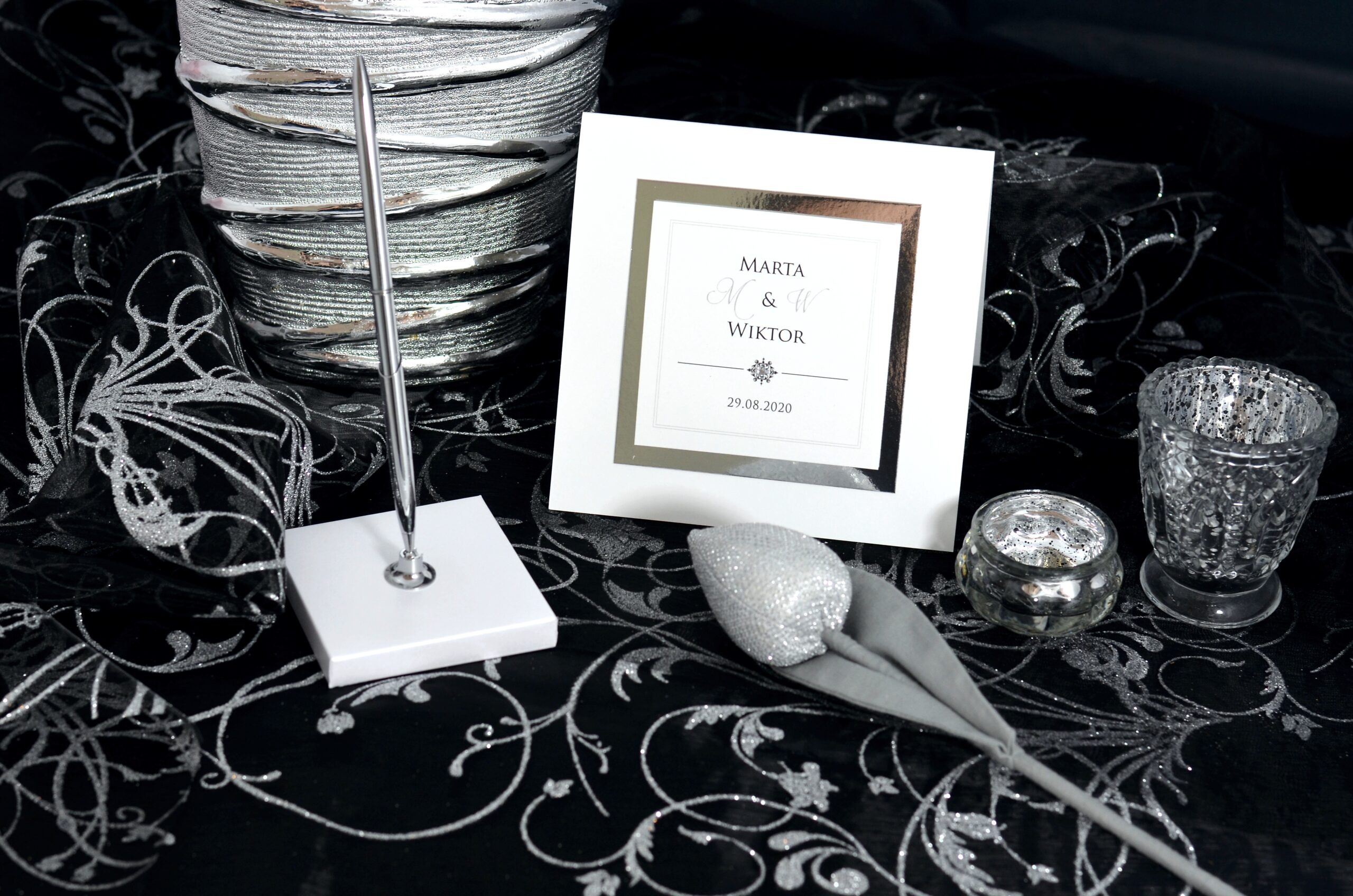 Zaproszenia ślubne Glamour Silver Q