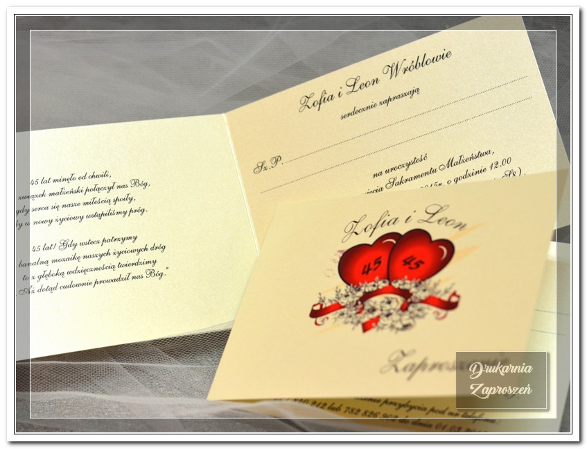ZAPROSZEnia na rocznicę ślubu personalizowane amore