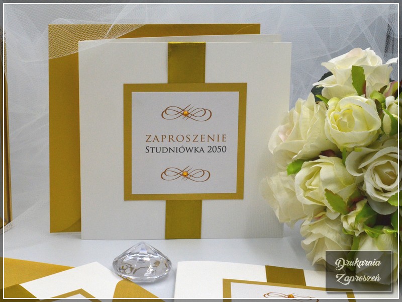 zaproszenia na studniówkę personalizowane z cyrkoniami CELEBRATE