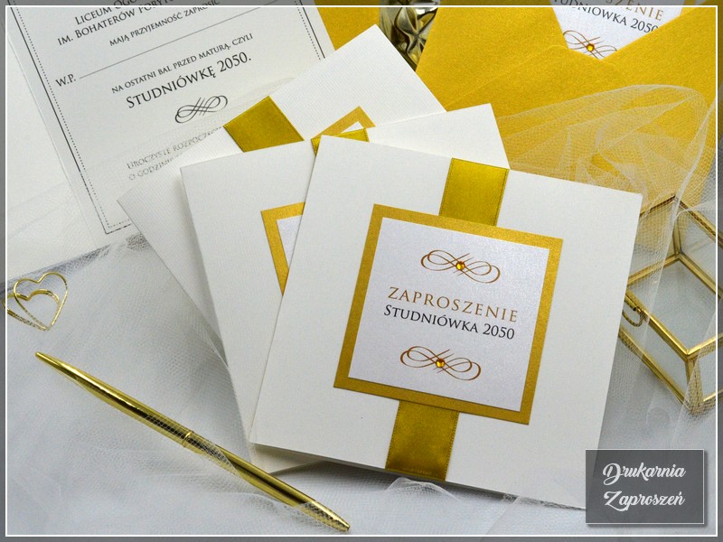 zaproszenia na studniówkę personalizowane z cyrkoniami CELEBRATE