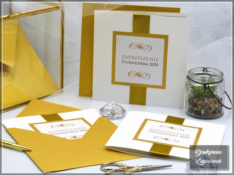 zaproszenia na studniówkę personalizowane z cyrkoniami CELEBRATE