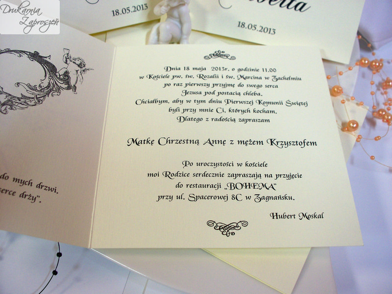 ELEGANT- Zaproszenie na Komunię