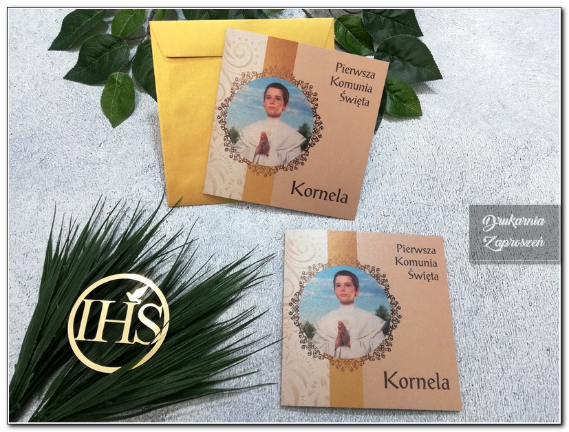 KORNEL - Zaproszenie na Komunię ze zdjęciem