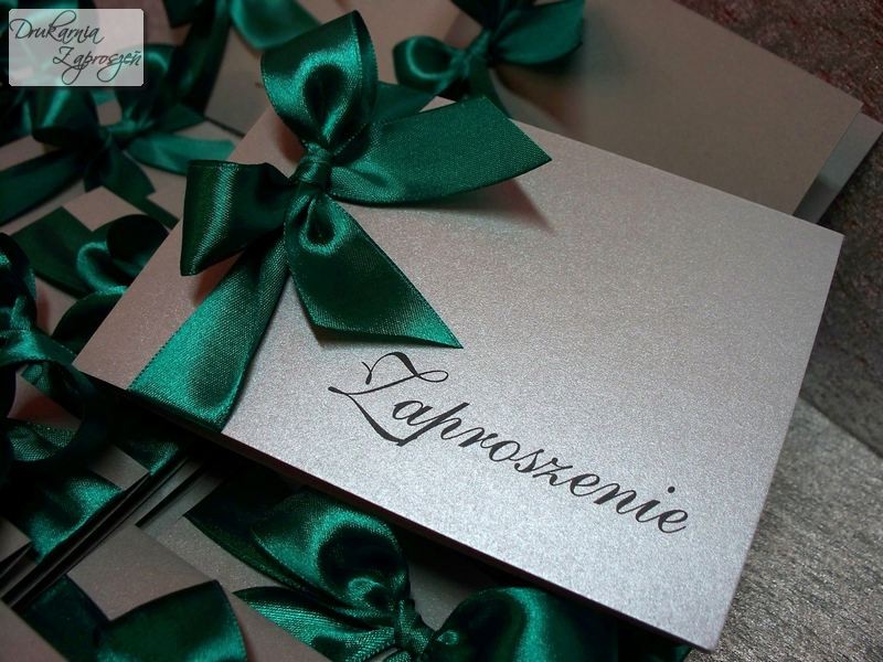 zaproszenia na rocznice personalizowane ze wstążką perłowe