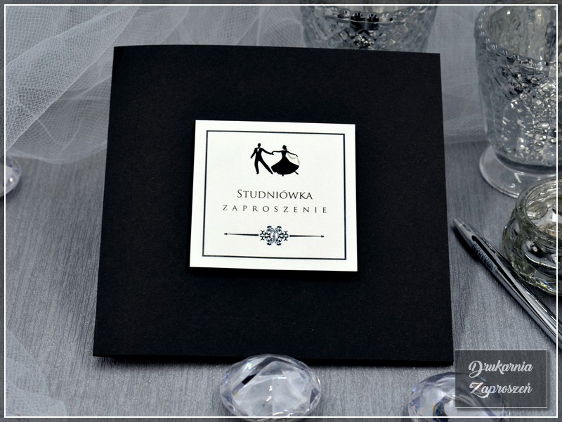 zaproszenia na studniówkę personalizowane czarne VISION BLACK