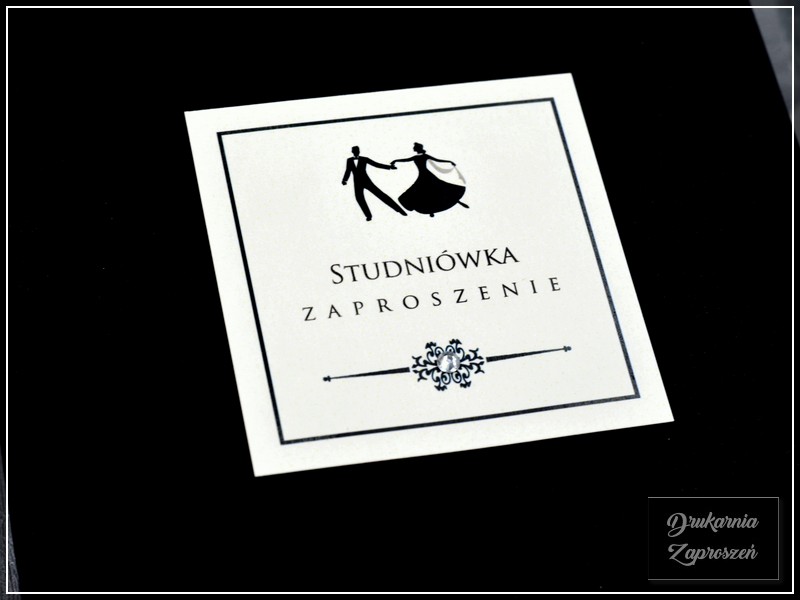 zaproszenia na studniówkę personalizowane czarne VISION BLACK