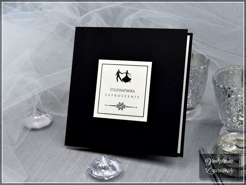zaproszenia na studniówkę personalizowane czarne VISION BLACK