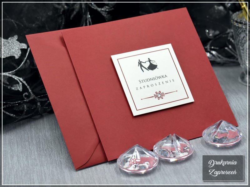 zaproszenia na studniówkę personalizowane czerwone VISION RED