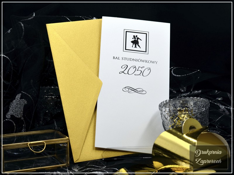 zaproszenia studniówkowe eleganckie składane personalizowane VIVALDI
