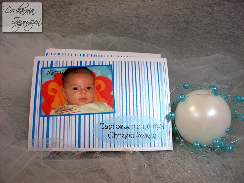zaproszenia na chrzest personalizowane ze zdjęciem delila