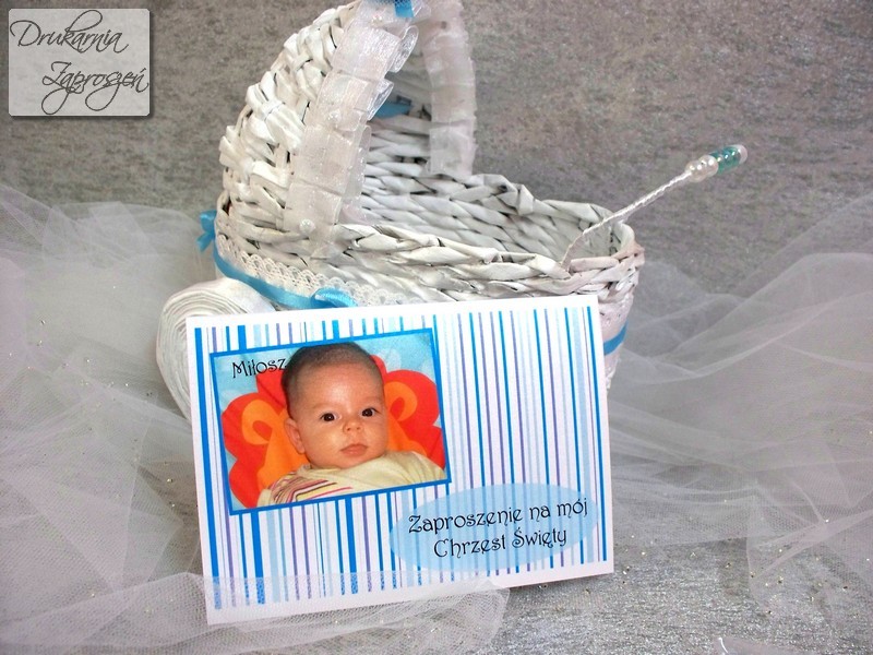 zaproszenia na chrzest personalizowane ze zdjęciem delila