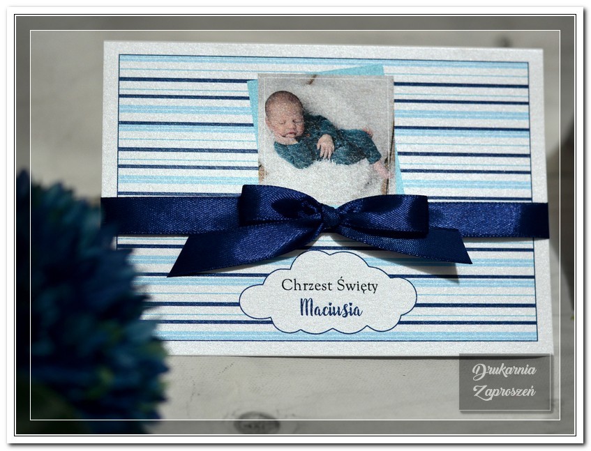 zaproszenia na chrzest personalizowane ze zdjęciem delila