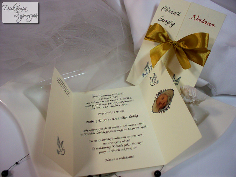 zaproszenia na chrzest personalizowane nataniel