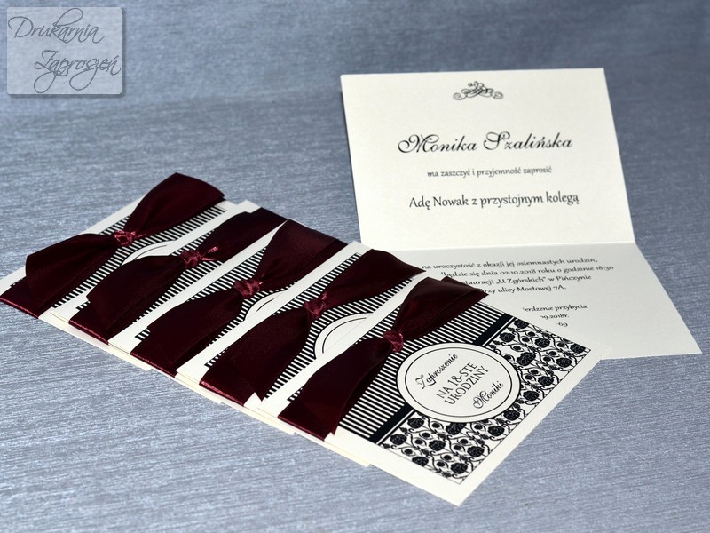 ZAPROSZENIA NA OSIEMNASTKĘ PERŁOWE PERSONALIZOWANE ADLER