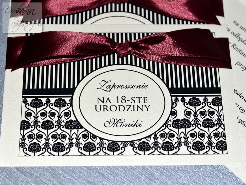 ZAPROSZENIA NA OSIEMNASTKĘ PERŁOWE PERSONALIZOWANE ADLER