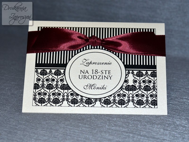 ZAPROSZENIA NA OSIEMNASTKĘ PERŁOWE PERSONALIZOWANE ADLER