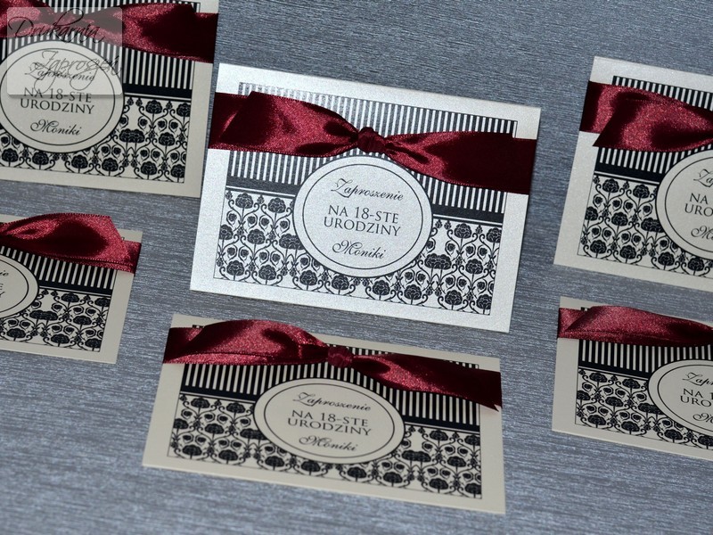 ZAPROSZENIA NA OSIEMNASTKĘ PERŁOWE PERSONALIZOWANE ADLER