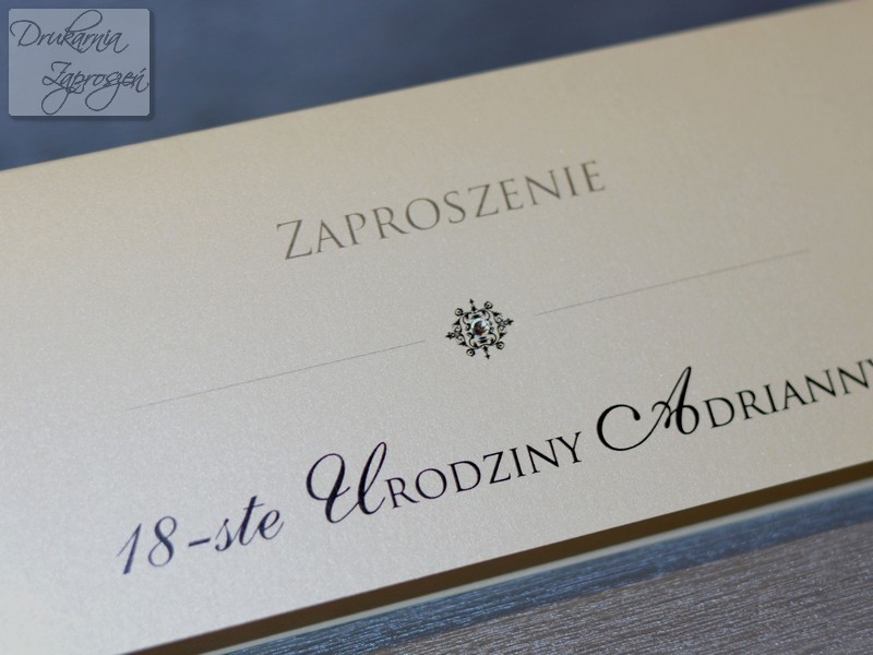 ZAPROSZENIA NA OSIEMNASTKĘ PERŁOWE PERSONALIZOWANE z cyrkonią ASTORIA