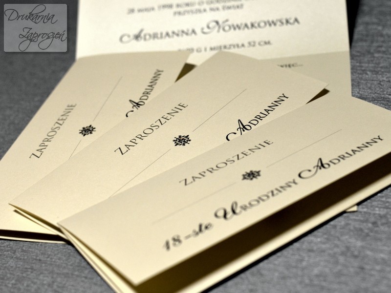 ZAPROSZENIA NA OSIEMNASTKĘ PERŁOWE PERSONALIZOWANE z cyrkonią ASTORIA