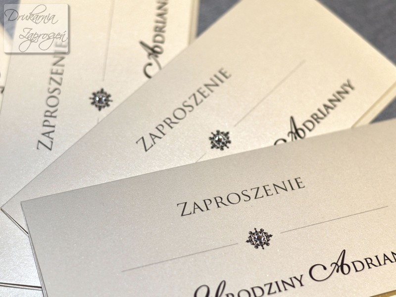 ZAPROSZENIA NA OSIEMNASTKĘ PERŁOWE PERSONALIZOWANE z cyrkonią ASTORIA