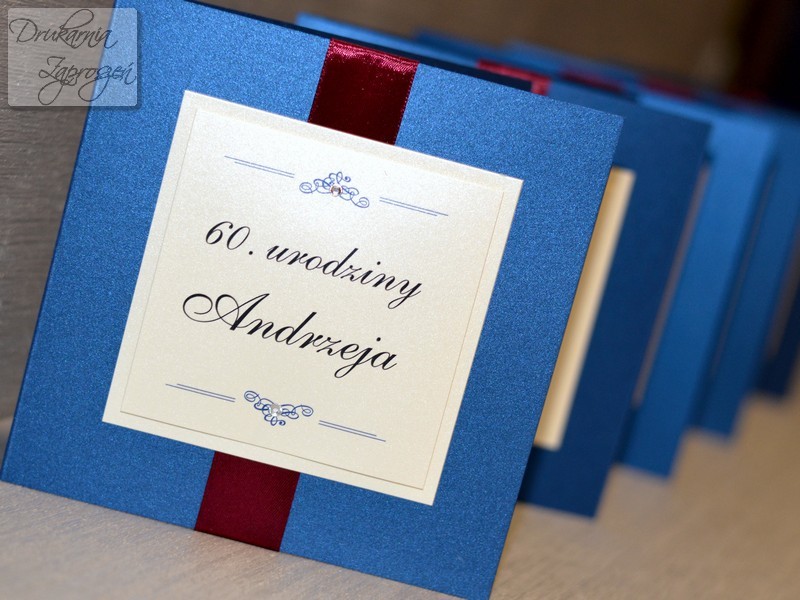 zaproszenia na urodziny dla dorosłych ekskluzywne perłowe ze wstążką EXCLUSIVE personalizowane Drukarnia Zaproszeń