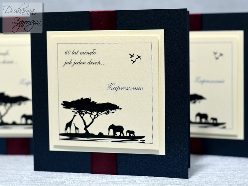 zaproszenia na urodziny dla dorosłych ekskluzywne perłowe ze wstążką Z INDYWIDUALNĄ GRAFIKĄ EXCLUSIVE DESIGN personalizowane Drukarnia Zaproszeń