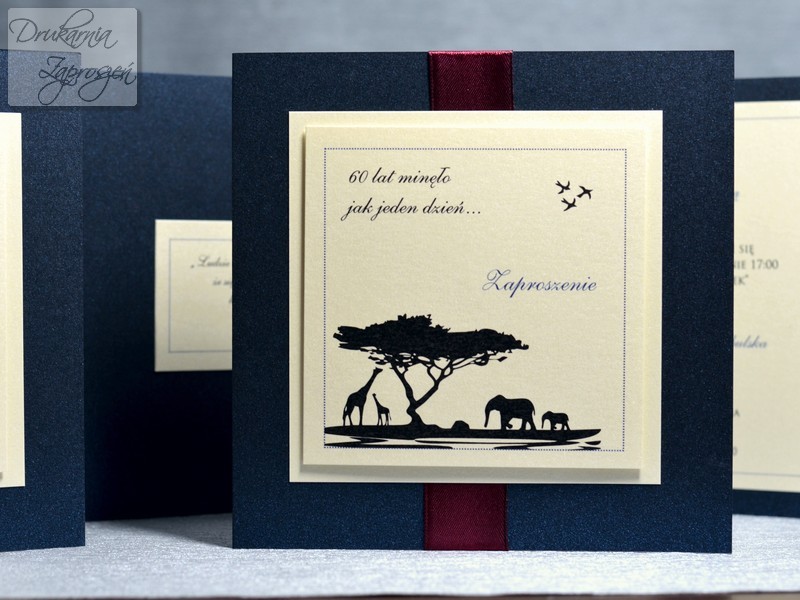 zaproszenia na urodziny dla dorosłych ekskluzywne perłowe ze wstążką Z INDYWIDUALNĄ GRAFIKĄ EXCLUSIVE DESIGN personalizowane Drukarnia Zaproszeń