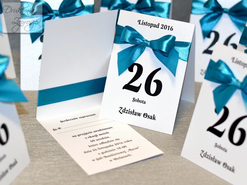 zaproszenia na urodziny dla dorosłych KARTKA Z KALENDARZA personalizowane Drukarnia Zaproszeń