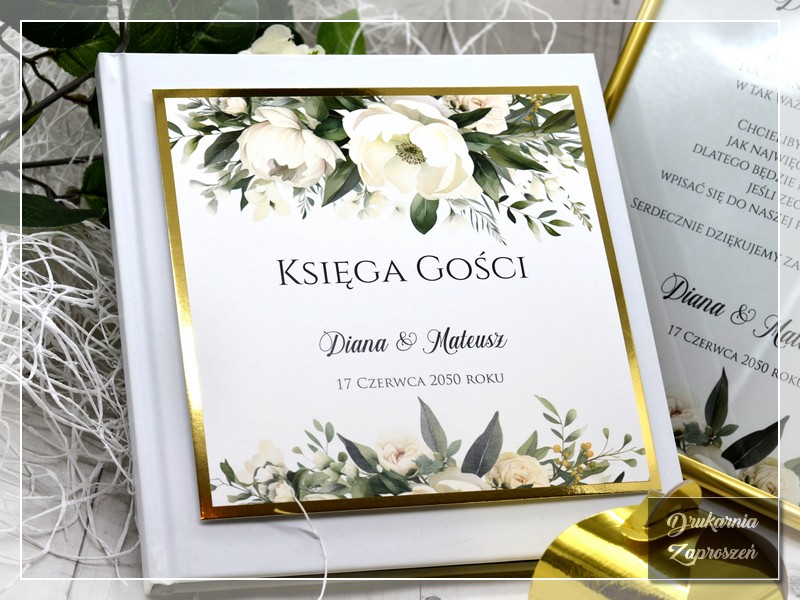 Księga gości personalizowana BIAŁY KWIAT