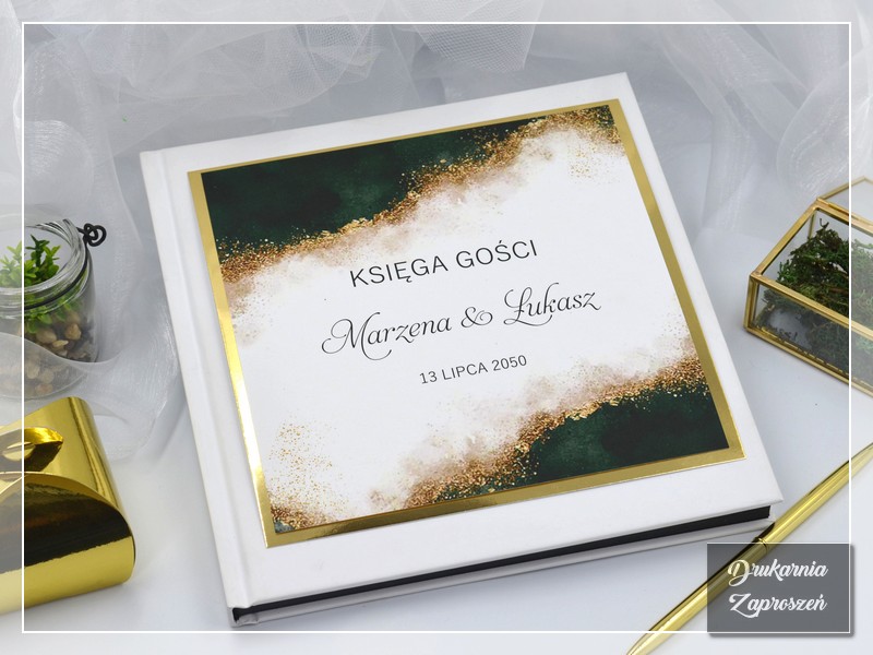 Księga gości personalizowana EMERALD GOLD