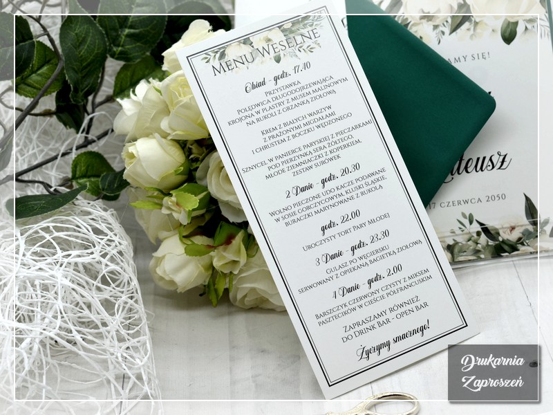 Menu weselne BIAŁY KWIAT
