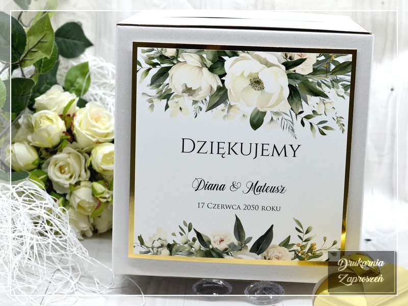 Pudełko na koperty BIAŁY KWIAT