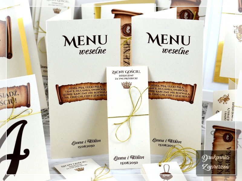Menu weselne STAROPOLSKIE Drukarnia Zaproszeń